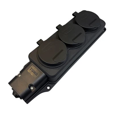 3 Υποδοχή επέκτασης Καουτσούκ Ip44 Schuko Αδιάβροχο